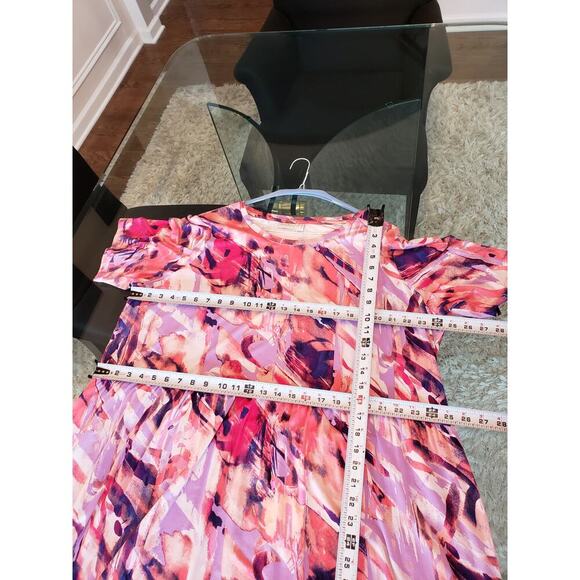 LOGO by Lori Goldstein Dress Women 2X Multicolor Midi Stretch Soft Knit Casual - Picture 14 of 15